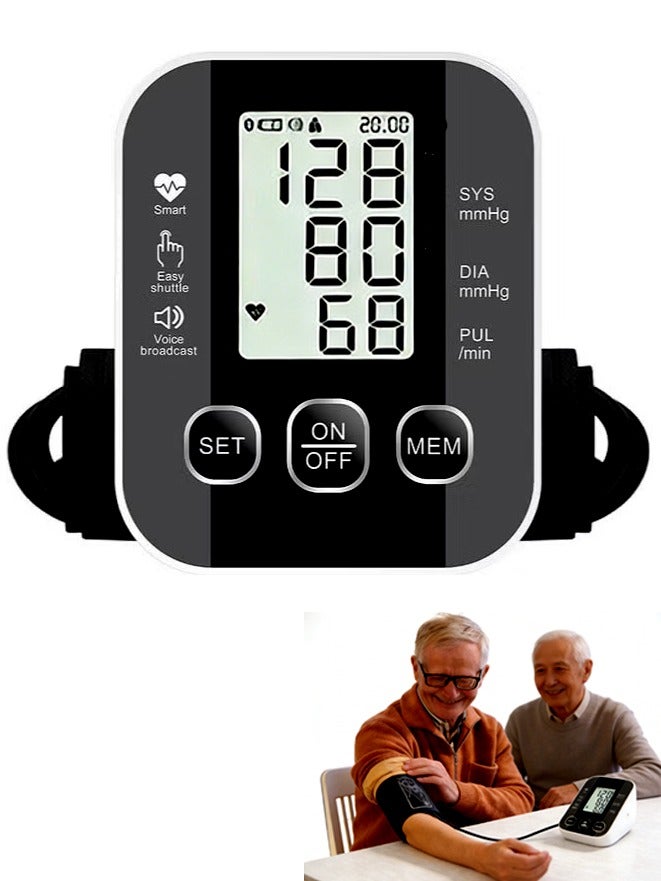 Sisily Arm Blood Pressure Monitor - Digital BP Machine with Voice Broadcast - Large HD Screen, One-Button Operation, Medical Accuracy - Image 1
